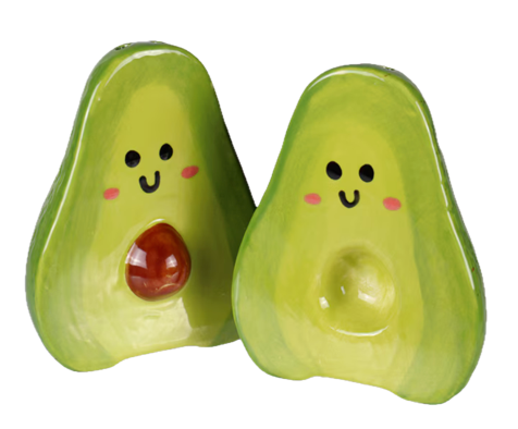 Salière et Poivrière Avocat Ø 7,5 cm, H 10 cm