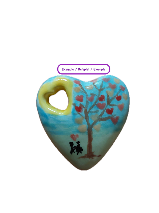 Double Cœur Sticker/Pendentif 4,3x4,3 cm