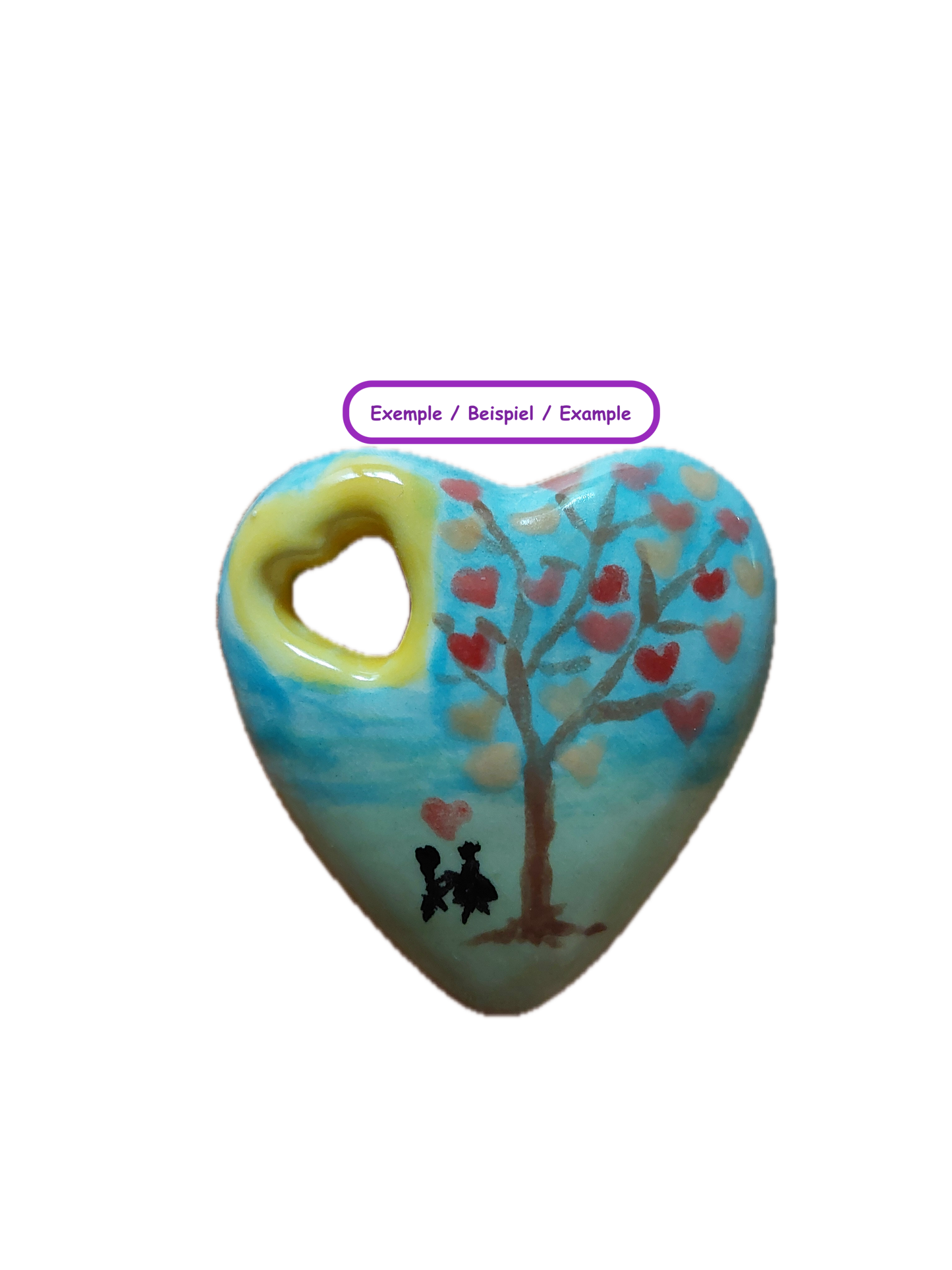 Double Heart Pendant / Sticker 4.3x4.3 cm (12 pcs.)