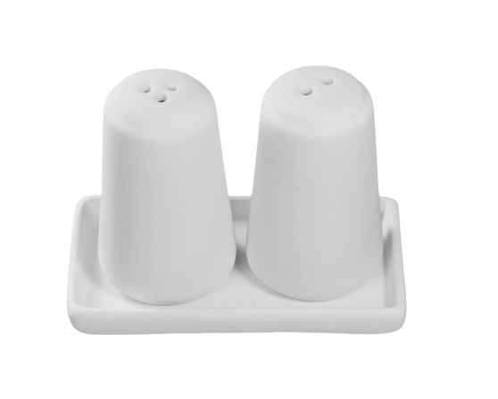 Salière et poivrière classiques 5x9,5 cm, H 7cm