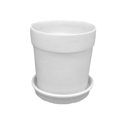 Blumentopf mit Untersetzer Ø 13 cm, H 14 cm / Ø 16 cm, H 2,5 cm