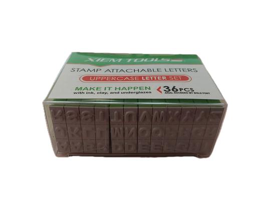 Tampons Lettres Majuscules, set de 36 pièces, attachables