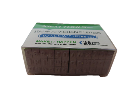 Tampons Lettres Minuscules, set de 36 pièces, attachables