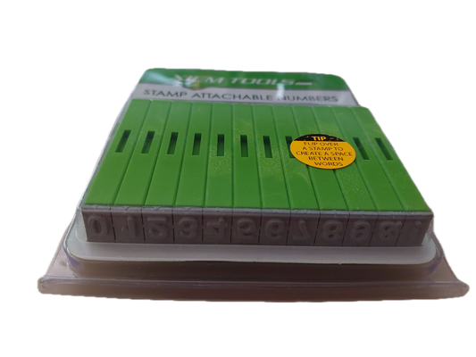 Tampons Chiffres, set de 12 pièces, attachables