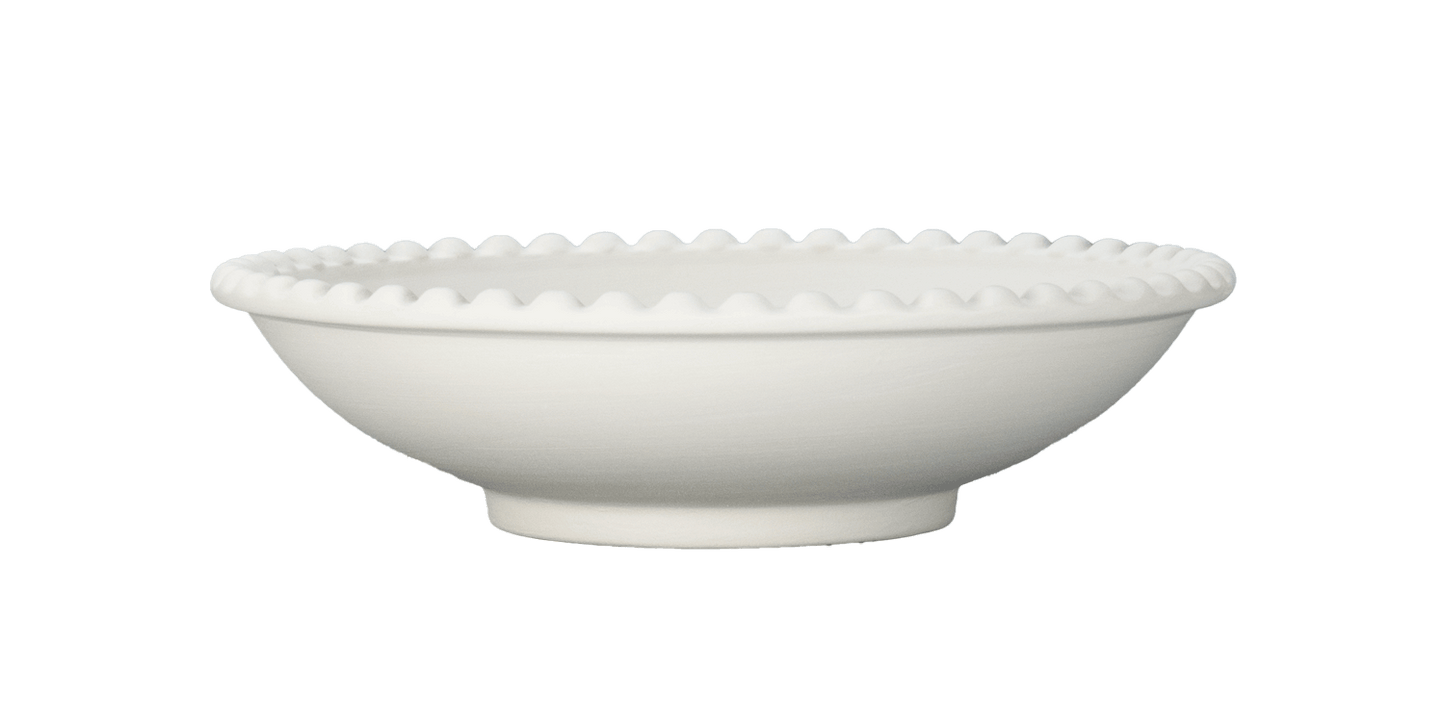 Assiette à Soupe avec Bordure en Perles Ø 22 cm, H 5 cm_Keramik_PESU - Ceramique Peinture EI