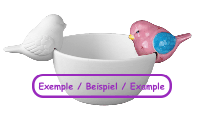 Figurine pour le bord : Petit Oiseau H 8 cm_Keramik_RAVO - Ceramique Peinture EI