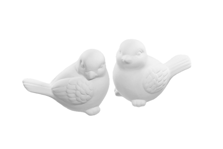 Petits Oiseaux, deux différents, H 8 cm_Keramik_PIEP - Ceramique Peinture EI