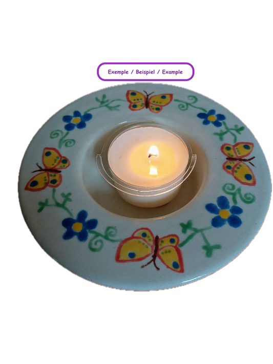 Teelichthalter mit Rand Ø 12 cm, H3 cm