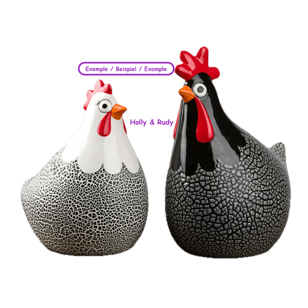 Poule Holly H 20 cm_Keramik_HOLLY - Ceramique Peinture EI