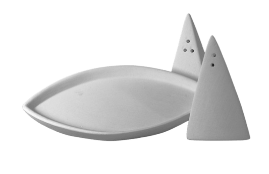 Salière et poivrière Voilier H 12 cm_Keramik_SALTY - Ceramique Peinture EI