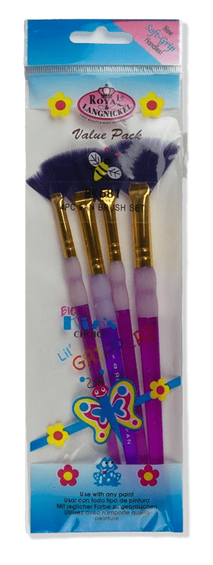 Set de Pinceaux en Éventail, 4 pièces, 4 tailles, poignée souple_Zubehör_FANSET - Ceramique Peinture EI