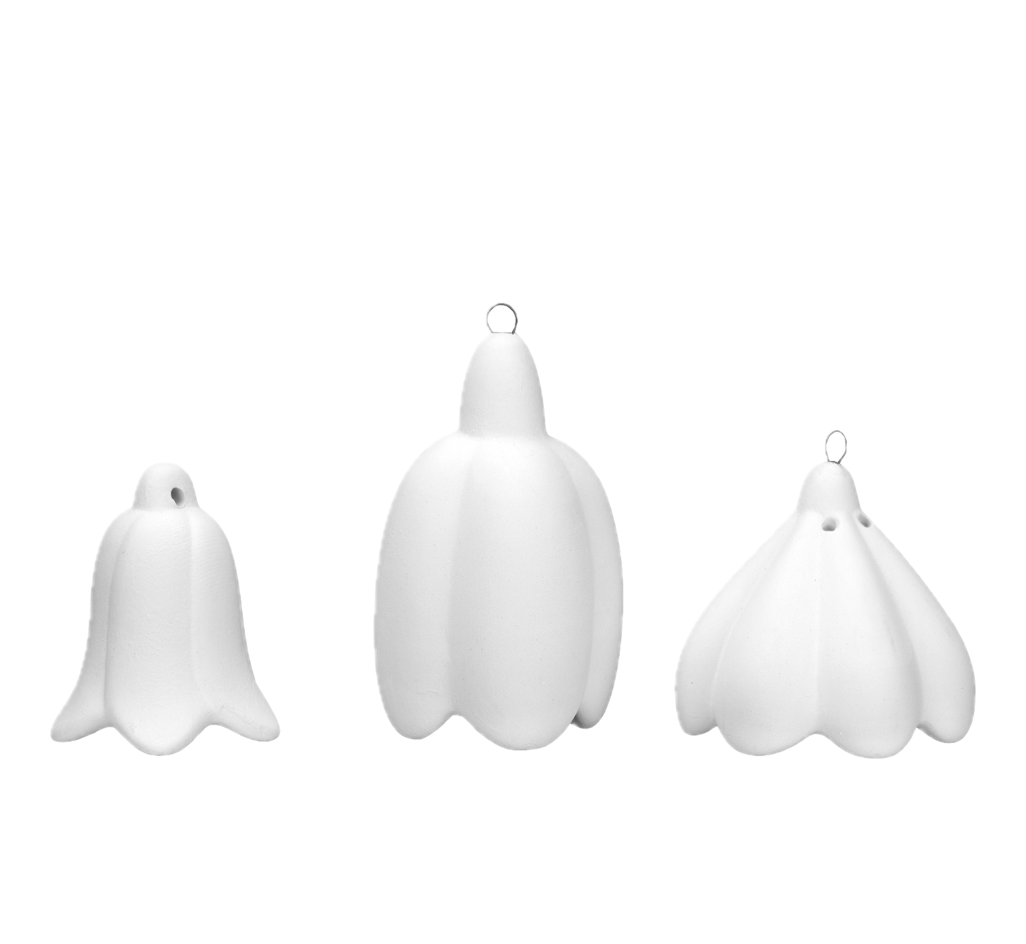 Petits Chapeaux d'Elfes à suspendre, lot de 3 formes, H 5-8,5 cm
