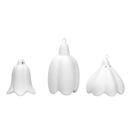 Petits Chapeaux d'Elfes à suspendre, lot de 3 formes, H 5-8,5 cm