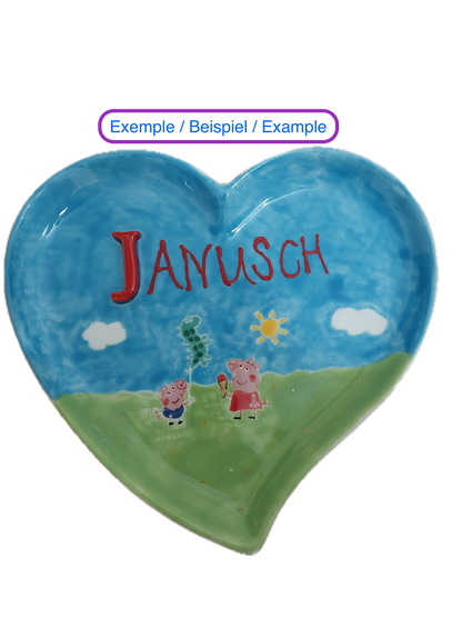 Funky Heart Plate 23x21 cm