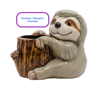 Petit pot de fleurs Paresseux 14x16,5 cm