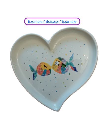 Funky Heart Plate 23x21 cm