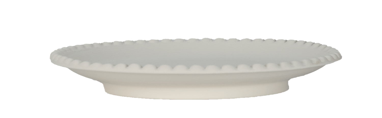 Assiette à Dessert avec Bordure en Perles Ø 23,5 cm_Keramik_PEDE - Ceramique Peinture EI