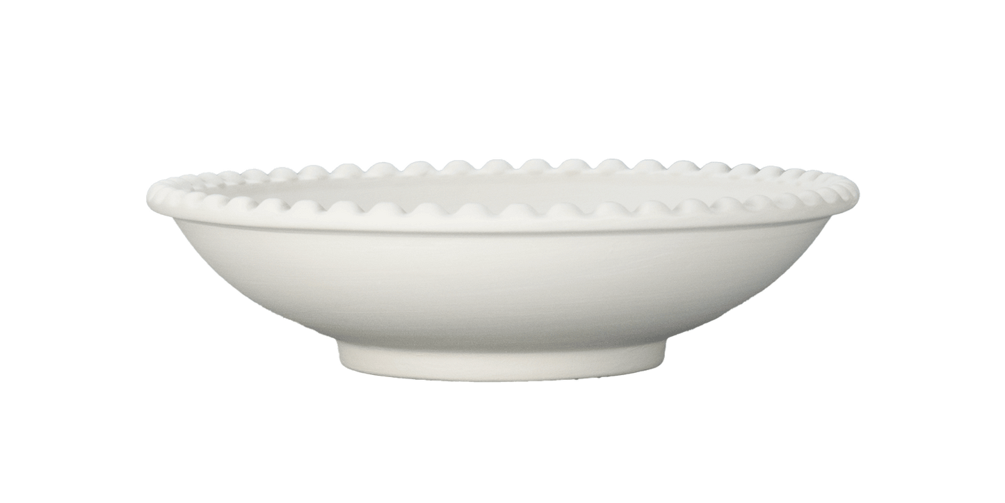 Assiette à Soupe avec Bordure en Perles Ø 22 cm, H 5 cm_Keramik_PESU - Ceramique Peinture EI