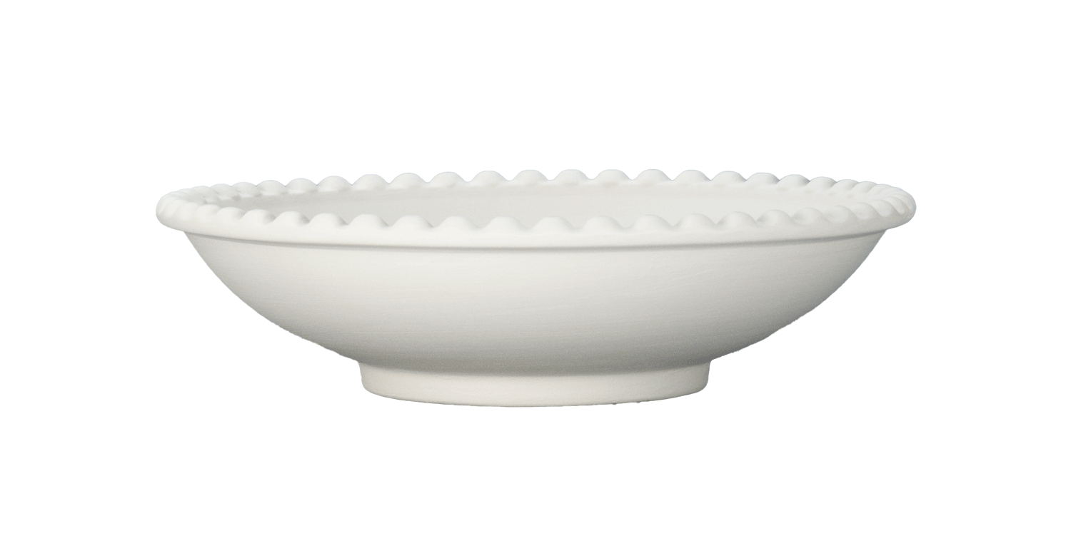 Assiette à Soupe avec Bordure en Perles Ø 22 cm, H 5 cm_Keramik_PESU - Ceramique Peinture EI
