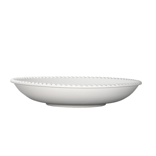 Grand Plat de Service avec Bordure en Perles Ø 36 cm, H 7 cm_Keramik_PESCH - Ceramique Peinture EI