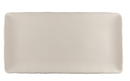 Grand Plat de Service et à Gâteaux avec Bord Ondulé 42x22 cm_Keramik_CAPRI - Ceramique Peinture EI