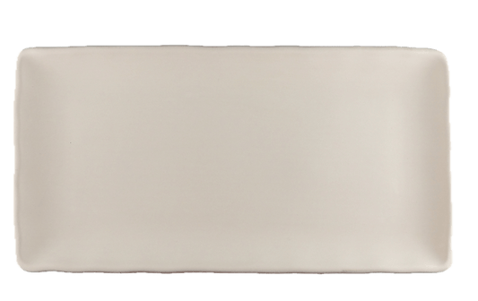 Grand Plat de Service et à Gâteaux avec Bord Ondulé 42x22 cm_Keramik_CAPRI - Ceramique Peinture EI