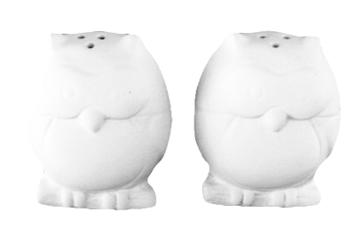Salière et Poivrière Hiboux, Set 2 pcs., H 6 cm_Keramik_EUST - Ceramique Peinture EI